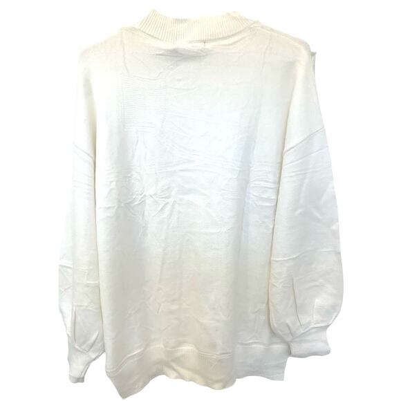 NEW White Oversized Sweater Large Pullover Boxy Minimalist Lagenlook Aralayeva - Picture 2 of 13